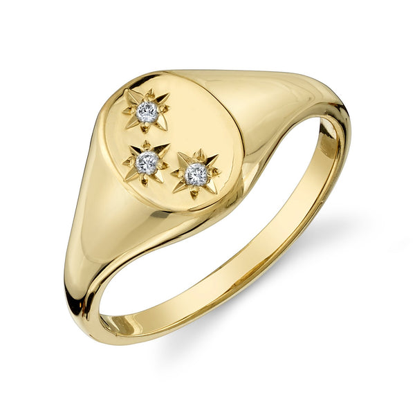 starling THREE STAR SIGNET RING