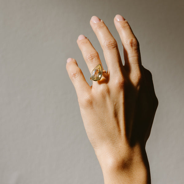 Starling Tilted Citrine Ring