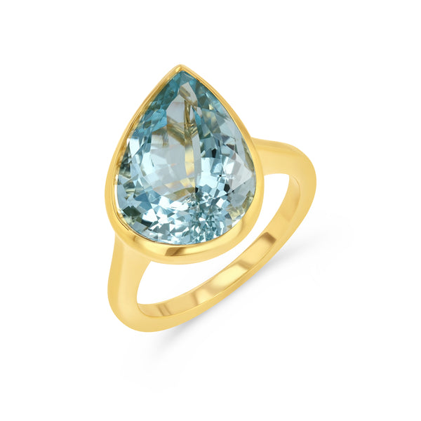 starling Tilted Pear Aquamarine Ring