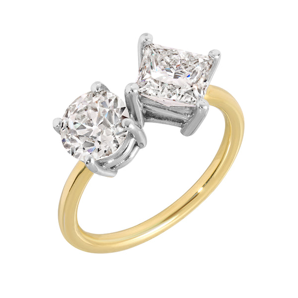 starling TOI ET MOI ROUND AND RADIANT DIAMOND RING