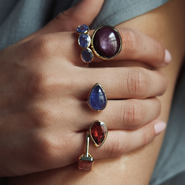 Starling Tourmaline & Tanzanite Deux Cœurs Ring