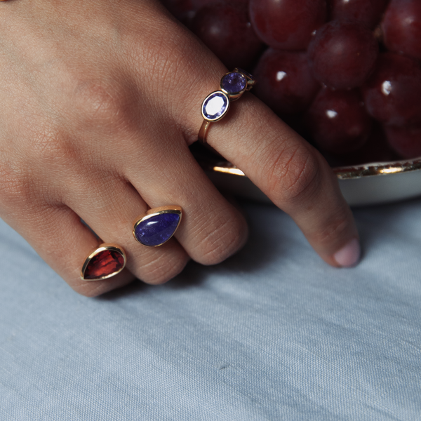 Starling Tourmaline & Tanzanite Deux Cœurs Ring