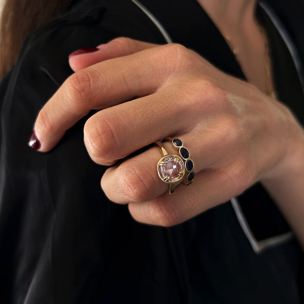 Starling WHITE SAPPHIRE ROSE CUT BASKET RING