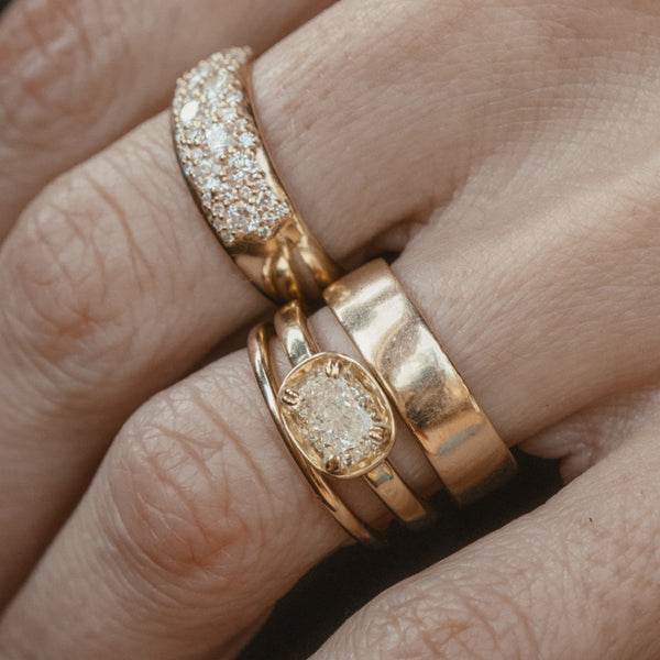 Starling Yellow Cushion Cut Diamond Basket Setting Ring