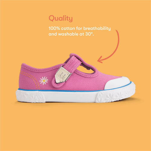 Start Rite Anchor Pink Girls T-bar Buckle Canvas Shoes