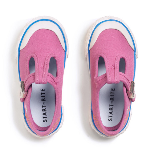 Start Rite Anchor Pink Girls T-bar Buckle Canvas Shoes