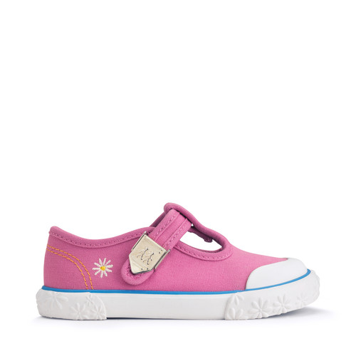 start rite Anchor Pink girls t-bar buckle canvas shoes