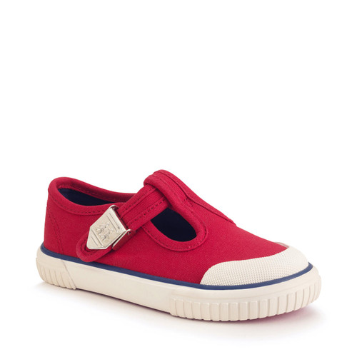 Start Rite Anchor Red T-bar Buckle Kids Canvas Shoes