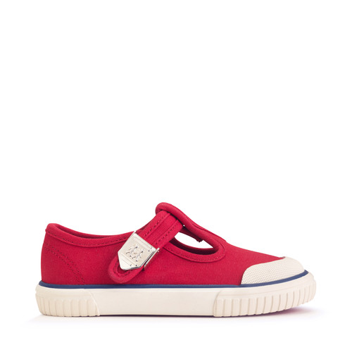 start rite Anchor Red t-bar buckle kids canvas shoes