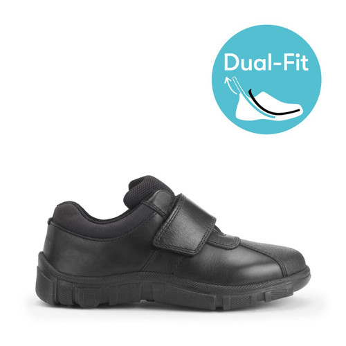 start rite Atlas Black leather Simply by Start-Rite boys rip-tape Dual-Fit school shoes