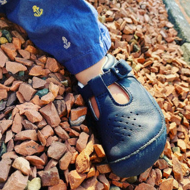 Start Rite Baby Jack Navy Leather Boys T-bar Buckle Pre-walkers