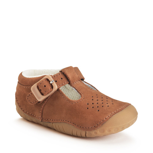 Start Rite Baby Jack Tan Nubuck Boys T-bar Buckle Pre-walkers