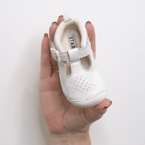 Start Rite Baby Jack White Leather T-bar Buckle Pre-walkers