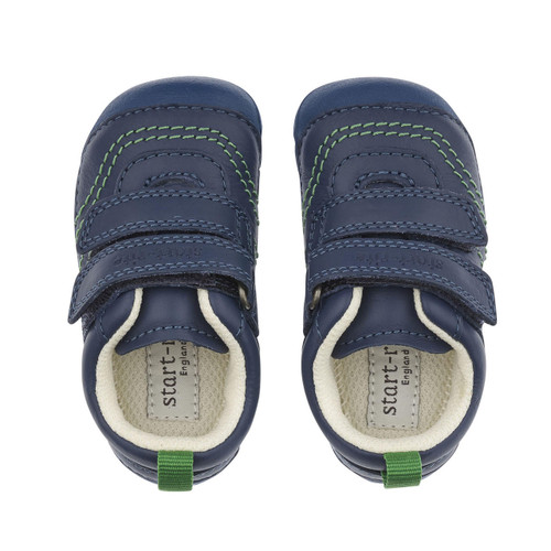 Start Rite Baby Leo Blue Leather Boys Rip-tape Pre-walkers