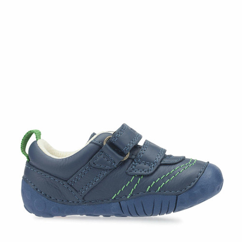 Start Rite Baby Leo Blue Leather Boys Rip-tape Pre-walkers