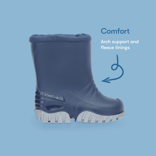 Start Rite Baby Mudbuster Navy Slip-on Waterproof Wellies