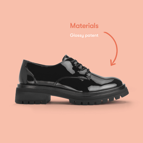 Start Rite Barcelona Black Patent Girls Lace-up Angry Angels School Shoes