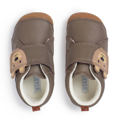 Start Rite Bear Hug Pine Bark Leather/nubuck Bear Rip-tape Pre-walkers