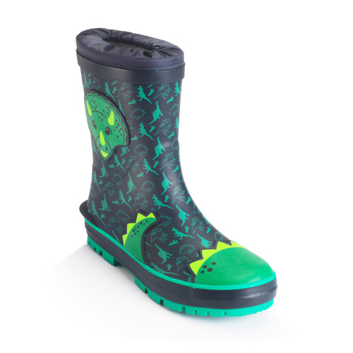 Start Rite Big Puddle Navy Dino Water Resistant Wellies