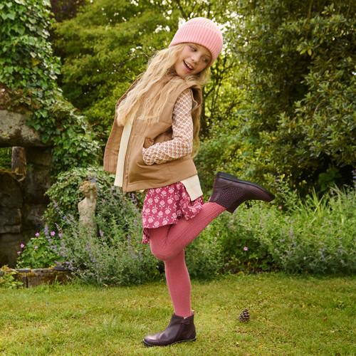 Start Rite Bramble Burgundy Leather Girls Zip-up Chelsea Boots