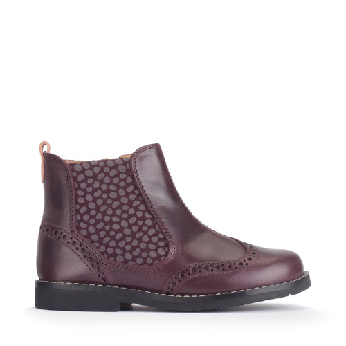 start rite Bramble Burgundy leather girls zip-up Chelsea boots