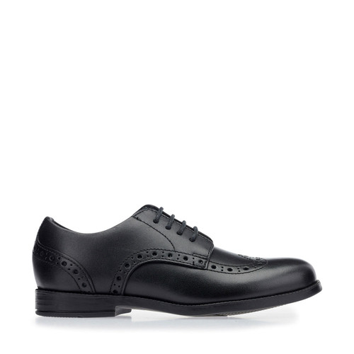start rite Brogue Snr Black leather lace-up school shoes