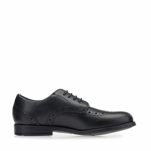 Start Rite Brogue Snr Vegan Black Synthetic Lace-up School Shoes