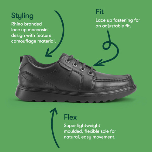 Start Rite Cadet Black Leather Boys Lace-up School Shoes