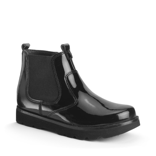 Start Rite Carnaby Black Patent Girls Slip-on Boots