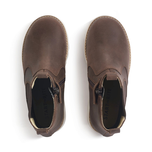 Start Rite Carnaby Brown Leather Kids Slip-on Boots
