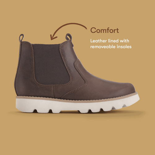 Start Rite Carnaby Brown Leather Kids Slip-on Boots