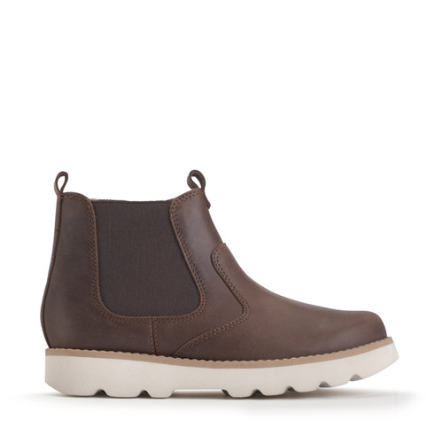 start rite Carnaby Brown leather kids slip-on boots
