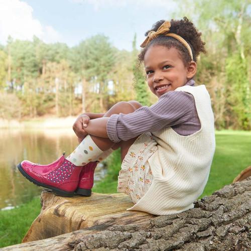 Start Rite Chelsea Cherry Red Patent/leopard Girls Zip-up Ankle Boots