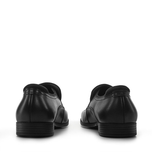 Start Rite College Black Leather Boys Slip-on School Shoes