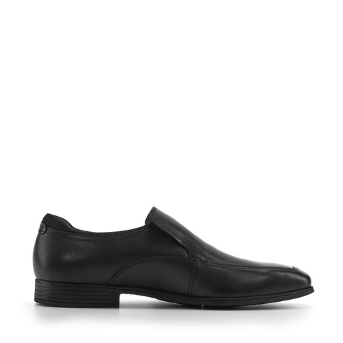 start rite College Black leather boys slip-on school shoes