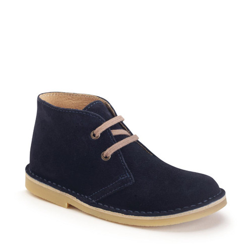 Start Rite Colorado Navy Blue Suede Lace-up Kids Desert Boots