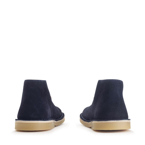 Start Rite Colorado Navy Blue Suede Lace-up Kids Desert Boots