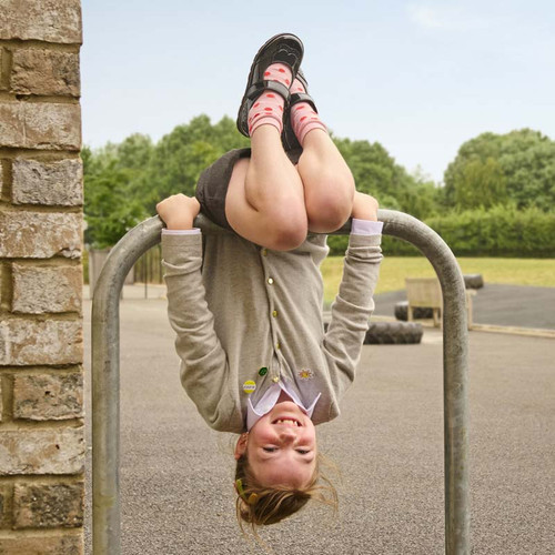 Start Rite Cosmos Black Patent Girls Rip-tape School Shoes