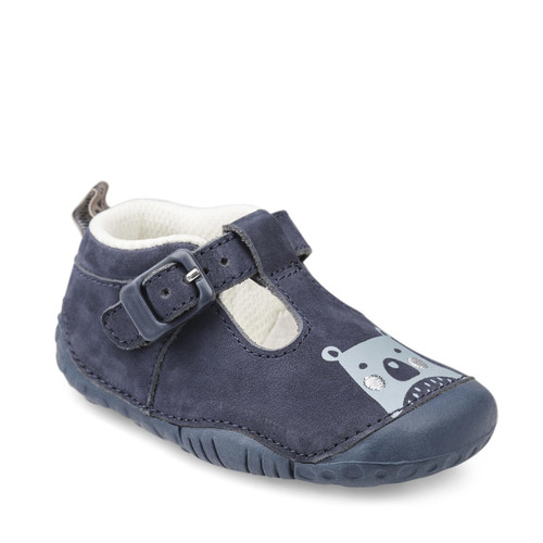 Start Rite Cuddle Navy Blue Nubuck Boys T-bar Buckle Pre-walkers