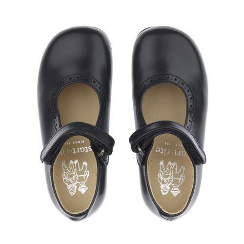 Start Rite Delphine Navy Leather Girls Rip-tape Traditional School Shoes