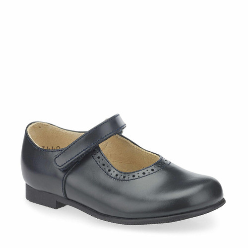 Start Rite Delphine Navy Leather Girls Rip-tape Traditional School Shoes
