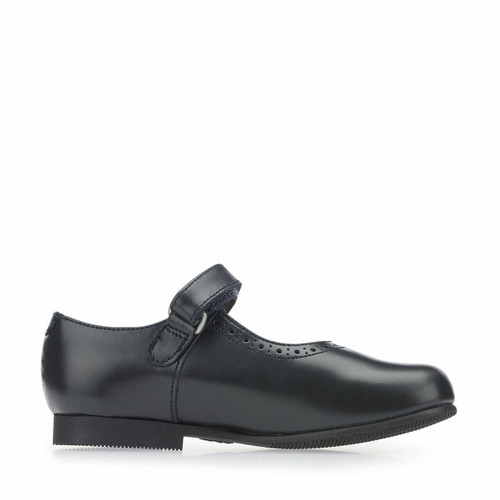 Start Rite Delphine Navy Leather Girls Rip-tape Traditional School Shoes