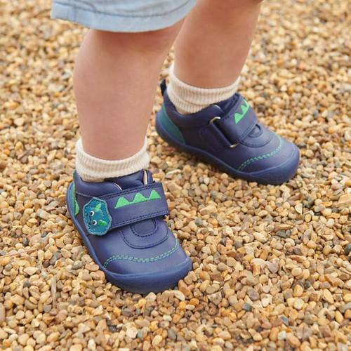 Start Rite Dino Foot French Navy Leather /dino Rip-tape First Walking Shoes