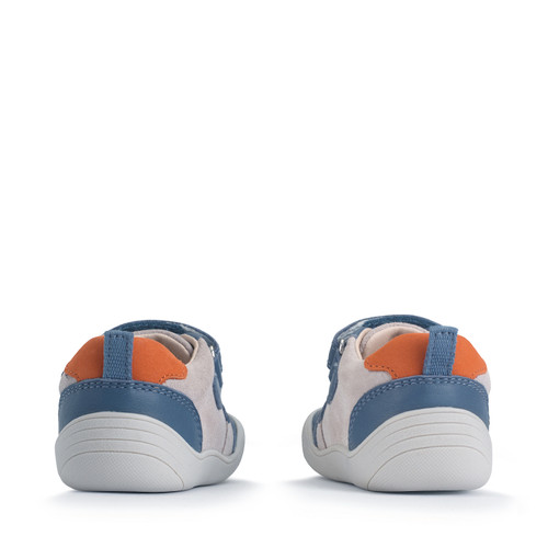 Start Rite Duel Denim Blue Multi Leather/nubuck Casual Rip-tape First Walking Trainers