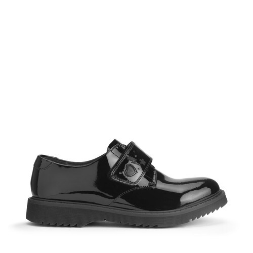 start rite Elevate Black patent girls rip-tape closed Angry Angels school shoes