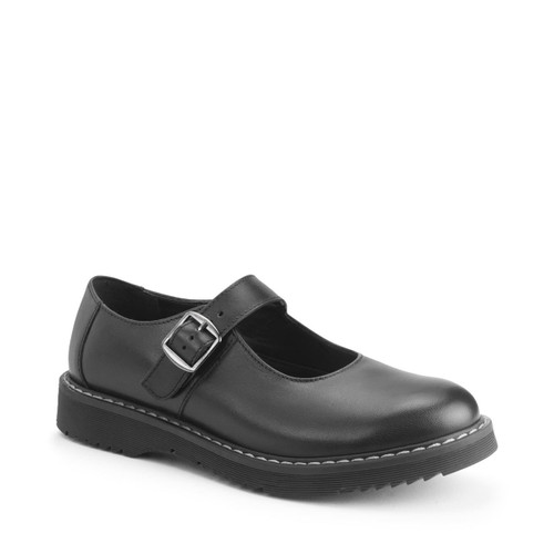 Start Rite Embrace Black Leather Girls Buckle Angry Angels School Shoes