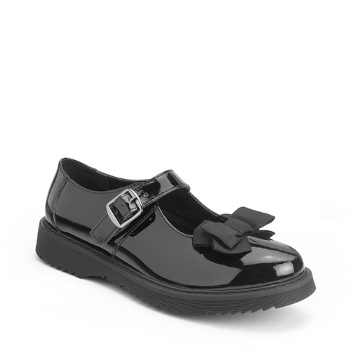 Start Rite Empower Black Patent Girls Buckle Angry Angels School Shoes