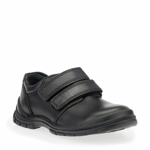 Start Rite Engineer Vegan Black Synthetic Boys Rip-tape School Shoes