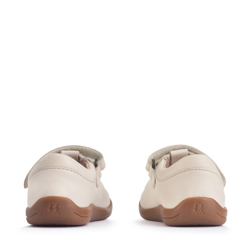 Start Rite Eternal Cream Leather Girls Rip-tape T-bar First Walking Shoes