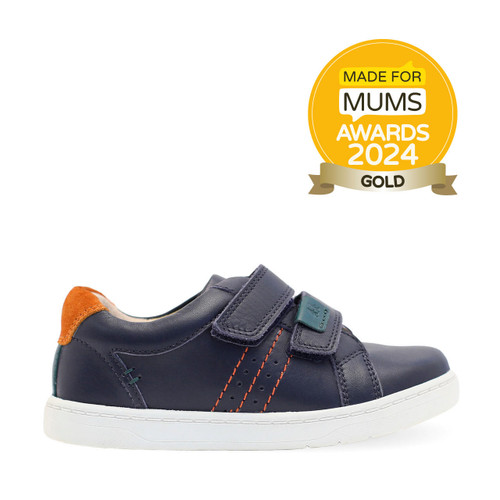 start rite Explore Navy blue leather boys rip-tape pre-school shoes